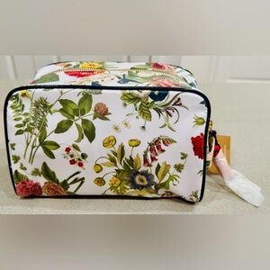 Pottery Barn Tami Cosmetic Makeup Travel Bag Floral Botanical Retired NWT